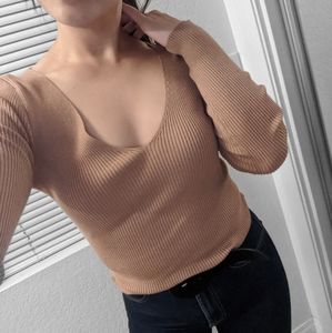Knit V-Neck Top